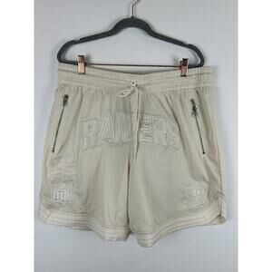 NFL Raiders Shorts‎ All White Size Large Men's Jumbotron Arch Logo